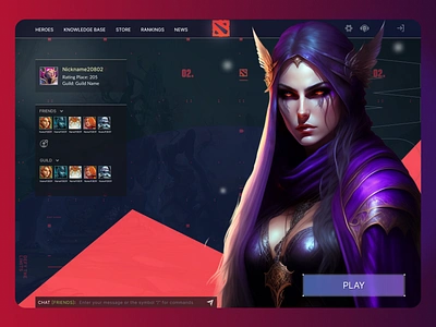 Dota 2 + Valorant game style ai design game ui ux