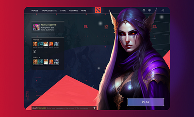 Dota 2 + Valorant game style ai design game ui ux