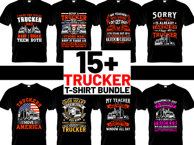 Trucker t-shirt design bundle graphic design headset trucke illustration t shirt t shirt design trucker trucker t shirt bundlke trucker vector typrography vintage vintage trucker