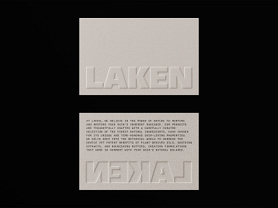 Laken Skincare brand identity branding custom logo design custom typography identity identity design identity designer logo logo design logo designer minimal branding minimal logo minimalistic branding packaging design skincare skincare branding skincare logo typography visual identity wordmark