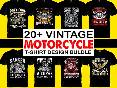 vintage motorcycle t-shirt design bundle motorcycle t shirt design