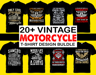 vintage motorcycle t-shirt design bundle motorcycle t shirt design
