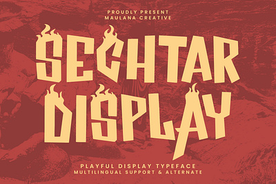 Sechtar Display Playful Display Typeface animation branding font fonts graphic design logo nostalgic