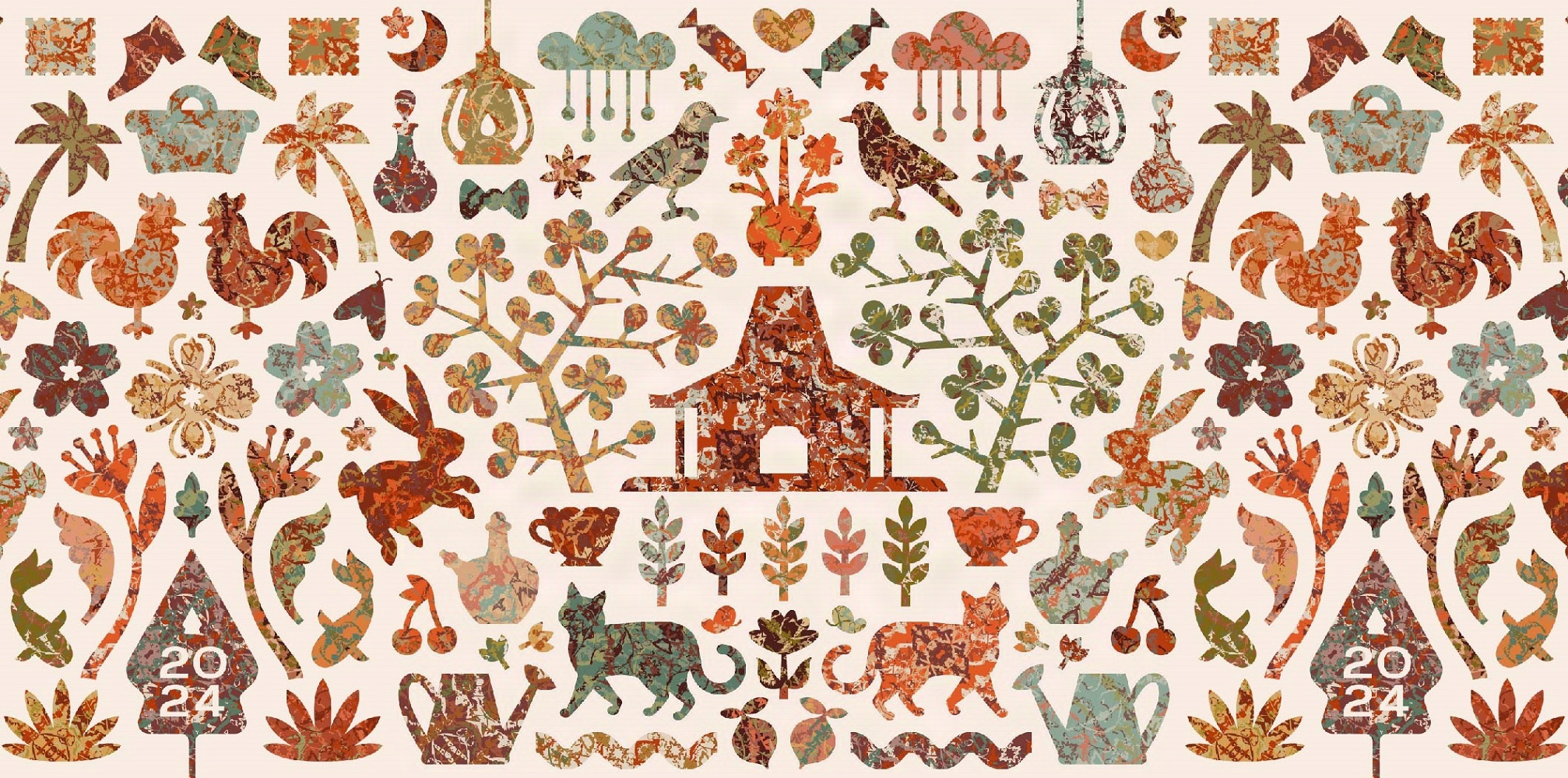 Joglo 2024 abstract animation bird cat colorful decorative flower fractal graphic design illustration indonesia java joglo pattern pattern design repeat seamless pattern surface design traditional vector