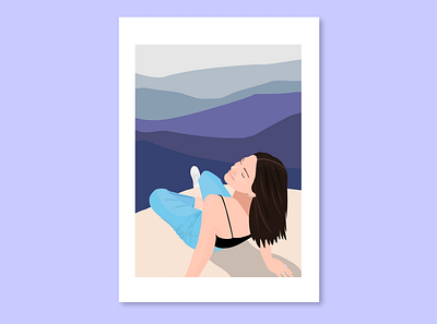 Mountain breeze app banner branding colorful dailyui digital girl illustration logo mobile mountain peace travel uxui vector visual identity woman women