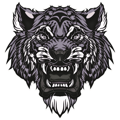 Angry tiger design graphic design illustration