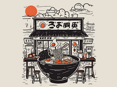 Ilustration design | Ramen Bar Brand branding branding design design digitalmarketing graphic design illustration logo marketing social media post vector