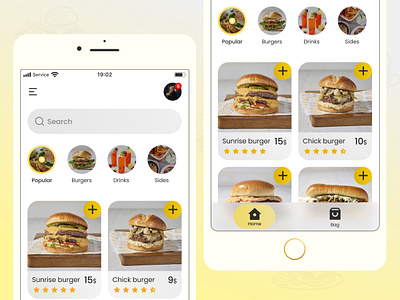 Graburgz Fast food restaurant app design app design branding fast food ui