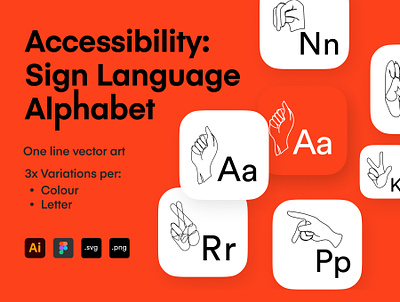 Accessibility design sign language alphabet accessibility accessibility design alphabet icon set icons illustration one line one line art sign language vector