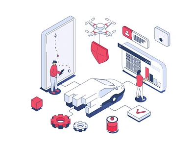 Smart machines 2d aivehicles animation automation cars design digitaltransit drive flat illustration innovation isometric machines man motion smartroadtrip smarttech tech woman