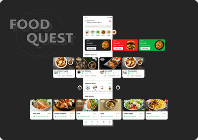 Food Quest - Application design to order food application ordering food product design ui design