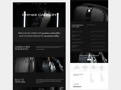 Vessel - Exploration Landing Page bag branding buy dailyui dark dark ui darkmode design homepage landing page landingpagedesign product products sell shop ui uiux ux webdesign website