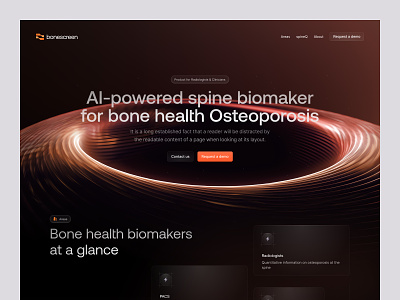 bonescreen - hero header exploration [1] ai design desktop features futuristic glass glassmorphism gradient landing landingpage modern site ui ui design uidesign ux web web design web page website