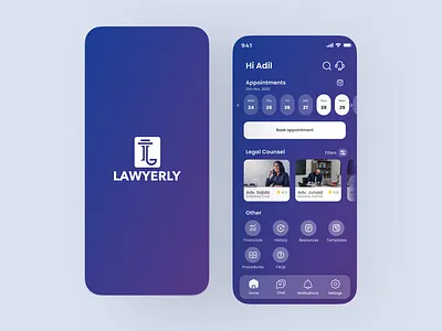 Digital Lawyer App UI adobexd app branding design illustration interaction design interface lawapp lawyerapp logo mobileapp ui uidesign user interface design ux ux research