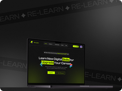Re-Learn - Online Course Landing Page education figma graphic design landing page ui uidesign ux uxdesign website