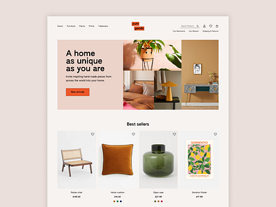 Brand & landing page for home goods brand branding ecommerce logo web design