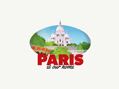 Paris - Illustration for a Pizzeria badge branding design graphic design identity illustration illustrative logo montmartre paris parisian pizzeria typography vector