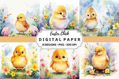 Easter Chick Background commercial use art