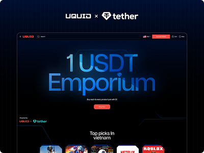 Blockchain based 1 USDT E-commerce Platform blockchain blockchaintechnology cryptocurrency cryptointegration cryptoshopping customdesign digitalmarketplace ecommerce futureofecommerce onlineshopping shopify tether ui uquid usdt ux web3 webdesign webdevelopment