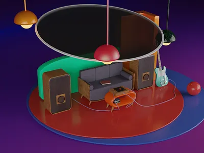 Music Room 3d 3d designing blender