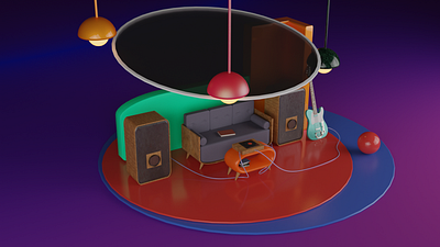 Music Room 3d 3d designing blender