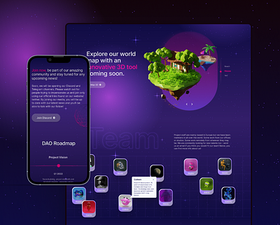 Build your own special place in this unique metaverse application darkui design graphic design metaverse page site ui ux web web3 website