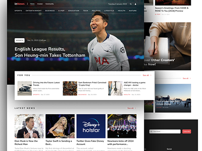 inNews - News Website news ui website