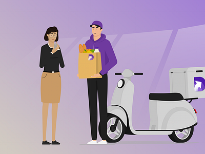 Order Delivered! animation app order branding commerce delivery design design inspiration ecommerce explainer video flat design food fresh design groceries illustration inspiration logistics online online order order ui