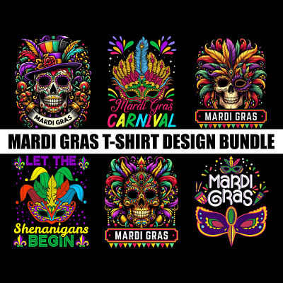 MARDI GRAS T-SHIRT DESIGN BUNDLE graphic design mardi gras shirts t shirt designer