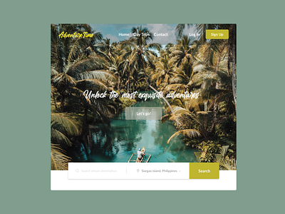 AdventureTime | Travel landing page concept figma ui ux design