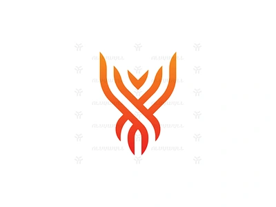 Letter Y Phoenix Logo art branding design fast fire flame flat fly graphic design horn initial letter line logo minimal monogram myth phoenix speed y