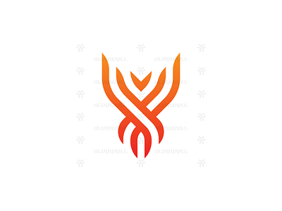 Letter Y Phoenix Logo art branding design fast fire flame flat fly graphic design horn initial letter line logo minimal monogram myth phoenix speed y