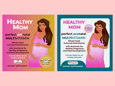 Packaging vitamin for pregnant women 3d animation branding graphic design logo motion graphics ui