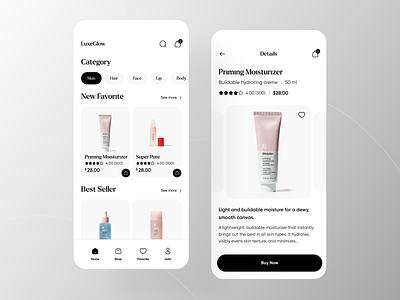 Beauty Product App app design beauty cosmetics ecommerce app mobile product store ui uiux ux