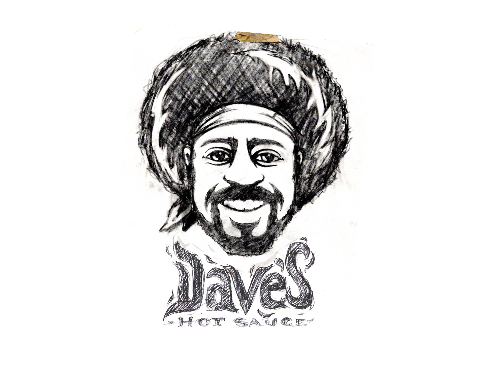 Example of Dave’s Hot Sauce Pencil Sketch