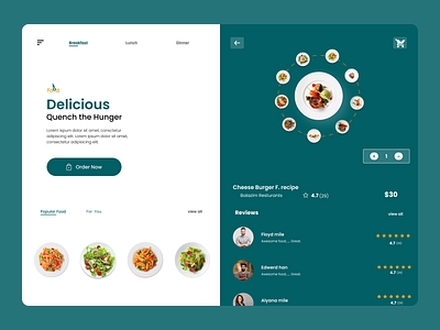Delicious Food - Web UI graphic design u illustration ui uiux design web