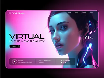 Virtual reality landing page adobe xd adobexd concept landing page ui ui design virtual virtual reality web webdesign