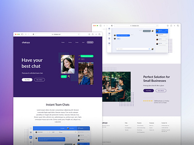 Chatapp - All in one chat application branding chat chat app hero section landing page remote team uiux web design website