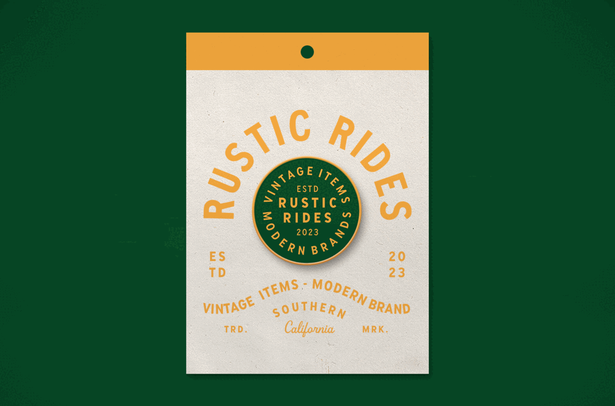 Rustic Rides - Brand Application brand branding hat lockup logo logo design mockup monoline motorcycle pin retro retro car signage t shirt type type system typeface typography vintage visual branding