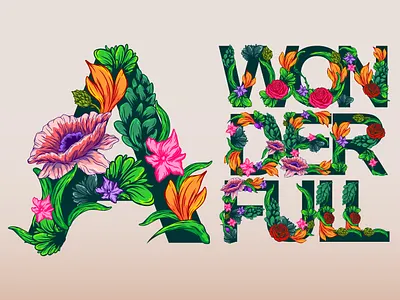 Floral Alphabet Illustration branding decoration decorative design floral font graphic design illustration logo typography vector