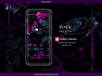 Black Pink Roses Theme Samsung 3d animation art artwork brand branding digitalart fantasy graphic design graphics interface logo motion motion graphics publicity ui ux ux design visual wallpaper