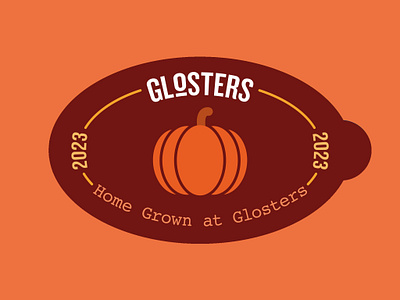 Glosters Pumpkin Sticker ceramics food fruit fruit sticker graphic design print design product pumpkin sticker sticker design