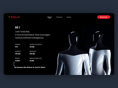 Tesla Bot | Web design product design uiux design ux