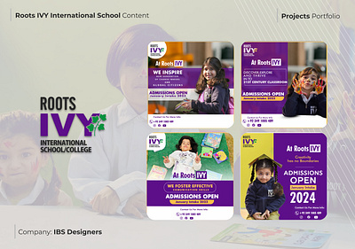 Roots IVY International School Graphics 3d animation branding graphic design logo motion graphics ui