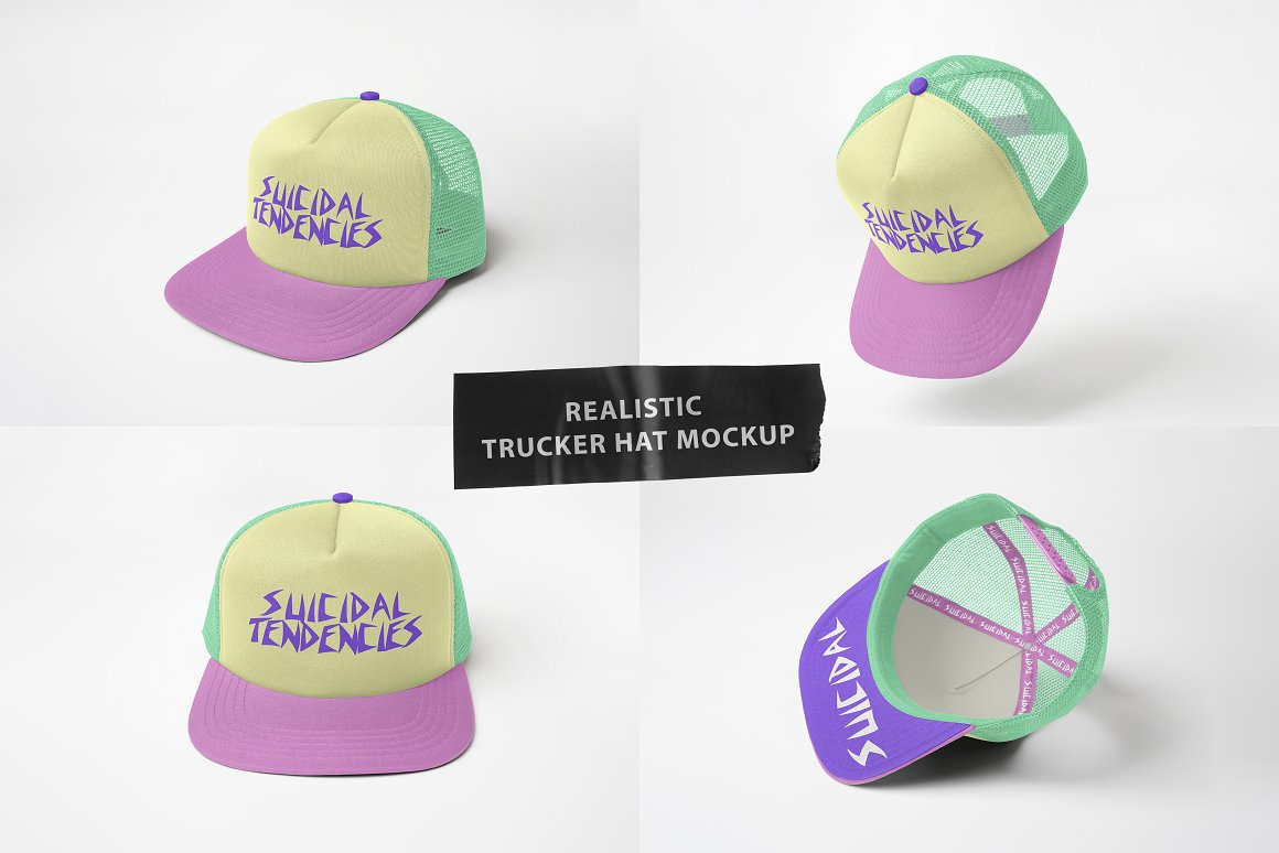 Realistic Trucker Hat Mockup by Mock up Templates on Dribbble