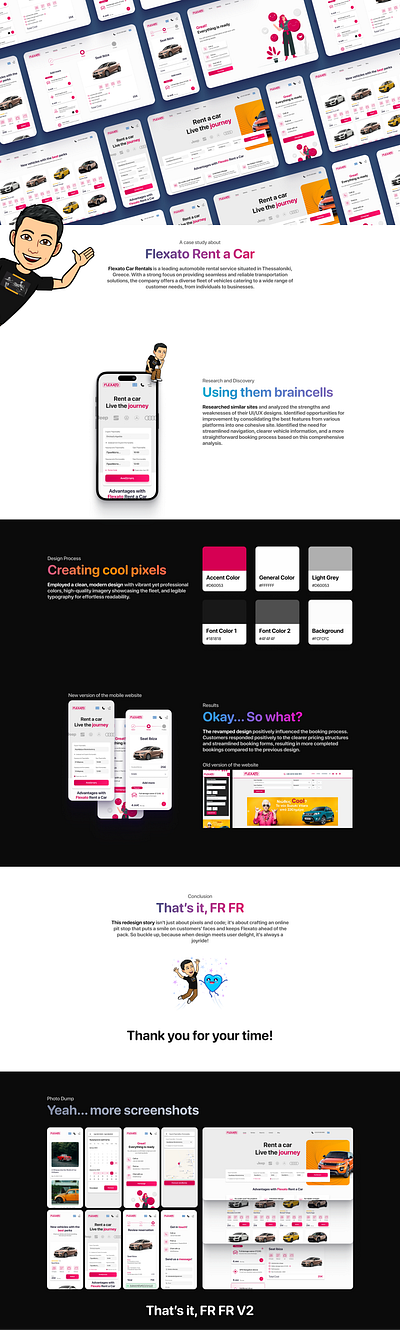 Flexato Rent a Car case study landing page ui ui design ux ux design website design