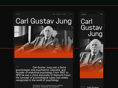 Longread website about Carl Jung website biography longread longreaddesign longrid longriddesign uidesigner uiux uiuxdesign uiuxdesigner webdesign webdesigner