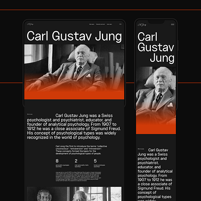 Longread website about Carl Jung website biography longread longreaddesign longrid longriddesign uidesigner uiux uiuxdesign uiuxdesigner webdesign webdesigner