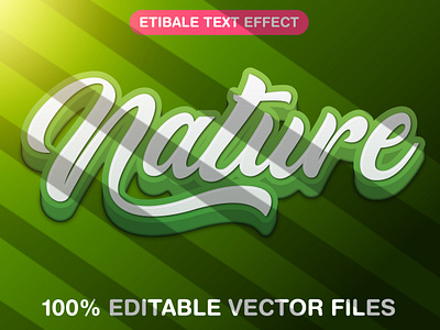 Nature 3d editable text style Template 3d text effect ecosystems environment geology graphic design green text illustration natural nature text vector text mockup