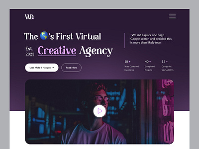 Virtual Creative Agency: Website UI/UX agency branding design figma graphic design mockup ui ux virtual web design web development